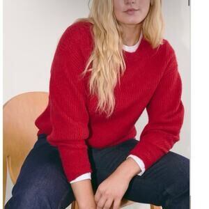 Everlane Red Alpaca Cocoon Sweater